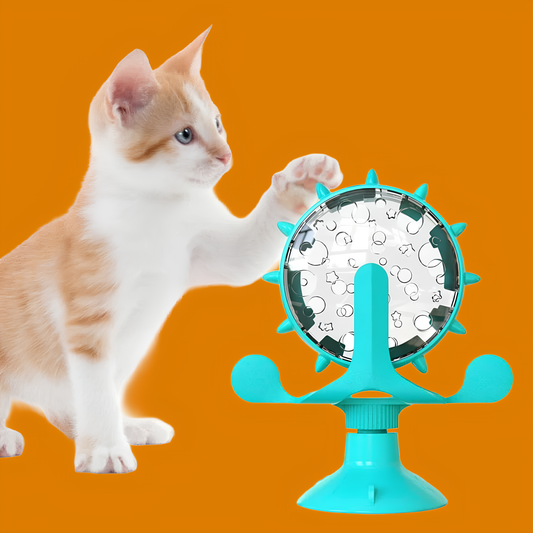 Distributeur croquettes rotatif moulin pour chat