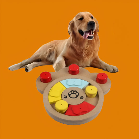 Jouet interactif puzzle en bois pour chien